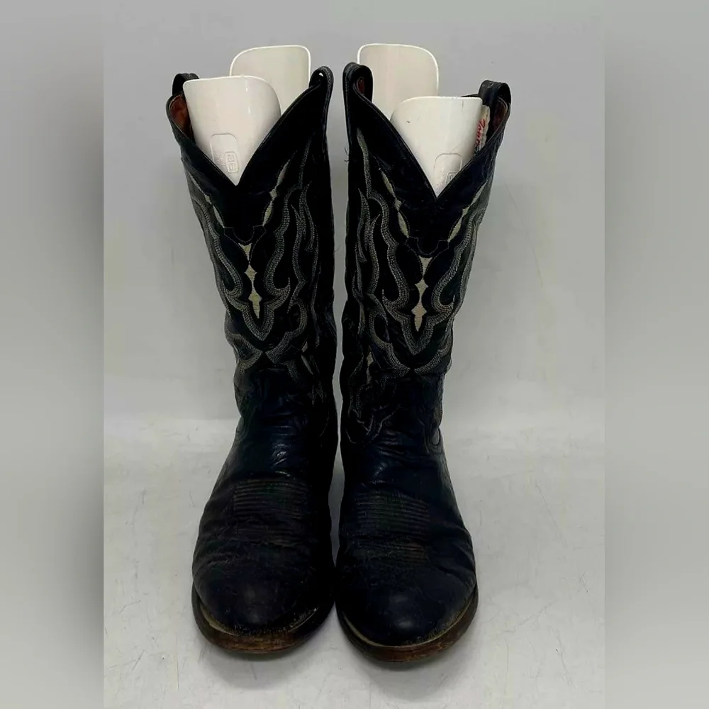 Tony Lama Designe Men's Bonham Smooth Ostrich Western Boots - Round Toe Sz 10.5D - Picture 7 of 8